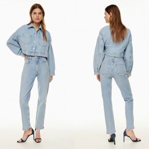 AGOLDE High Rise Stovetop Straight Leg Jeans in Destination Light Wash Size 29